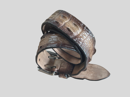 Post & Co Krokodilleder Gürtel Handbemalt 4,5 cm breit 90 cm Unisex