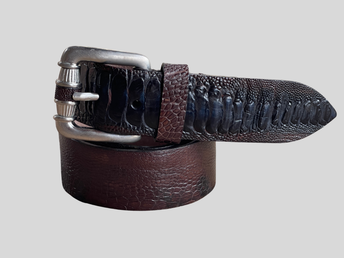 Gürtel Straußenleder 4 cm breit 90 cm Handbemalt