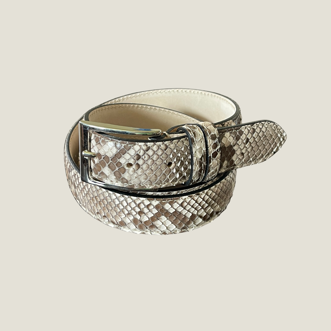 Pythonleder Gürtel 3,5 cm handgefertigt Italien Unisex