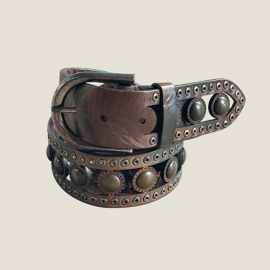 Ledergürtel 95 cm Camouflage Nieten Unisex