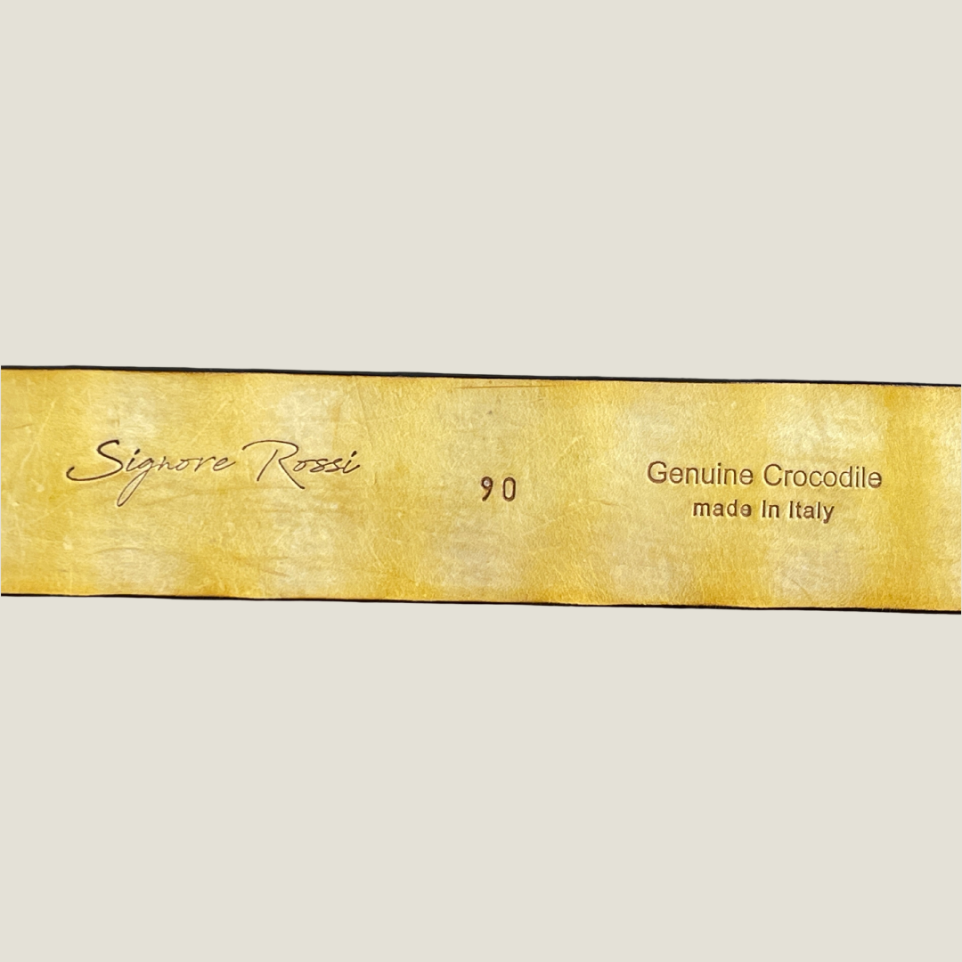 Krokodilleder Gürtel 4 cm breit 90 cm handbemalt