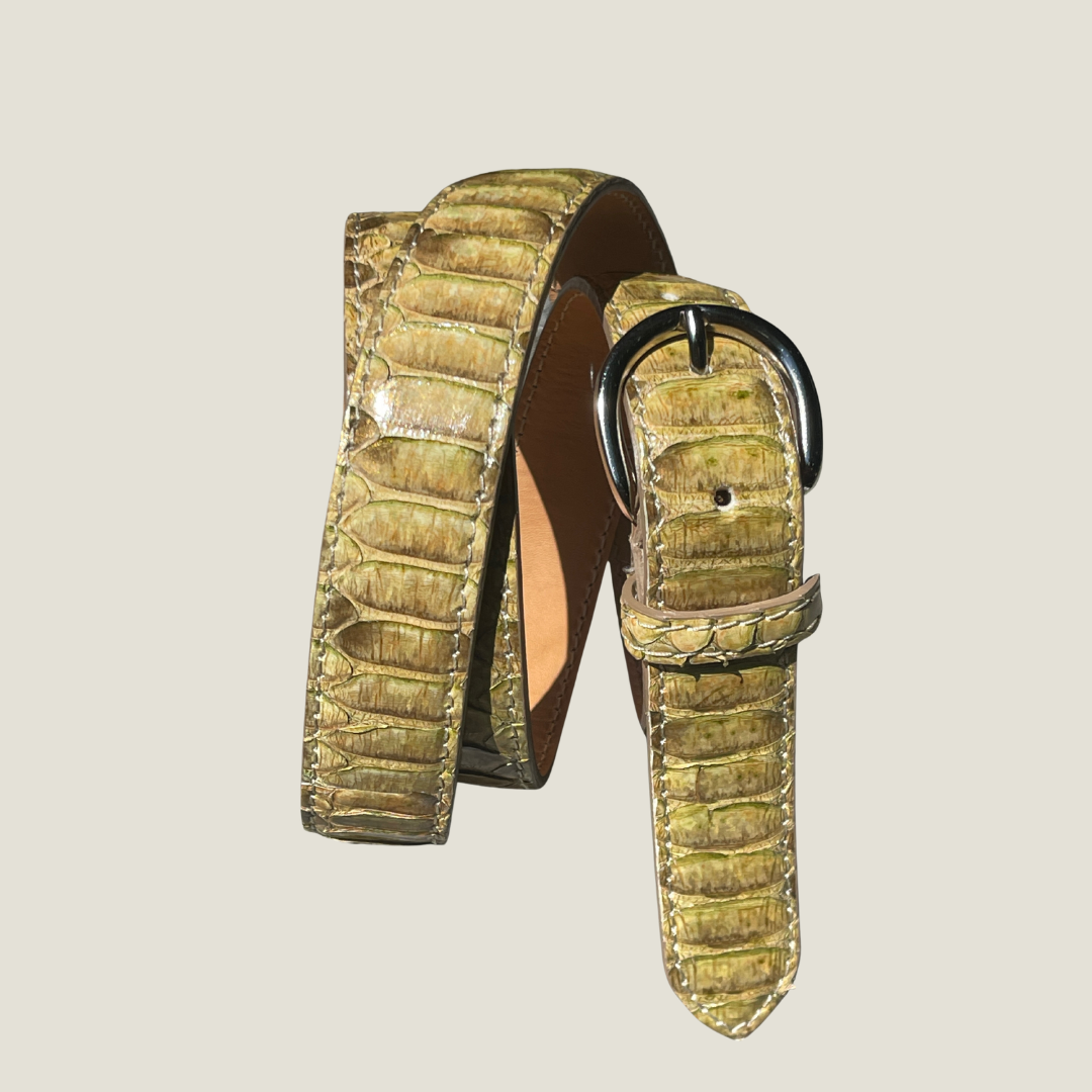 Pythonleder Gürtel handgefertigt 3 cm breit