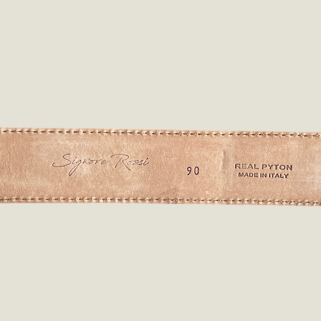 Pythonleder Gürtel 4 cm breit 90 cm Handmade Unisex