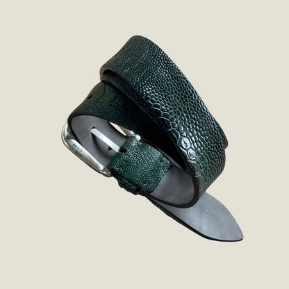 Straußenleder Gürtel 3,5 cm breit 95 cm Handbemalt Unisex