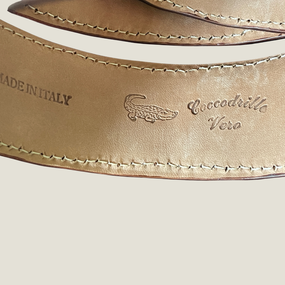 Krokodilleder Gürtel braun Unisex 4 cm breit