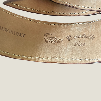 Krokodilleder Gürtel braun Unisex 4 cm breit