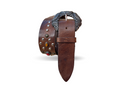 Gürtel Leder Vintage Boho Braun Schmucksteine Nieten 90 cm