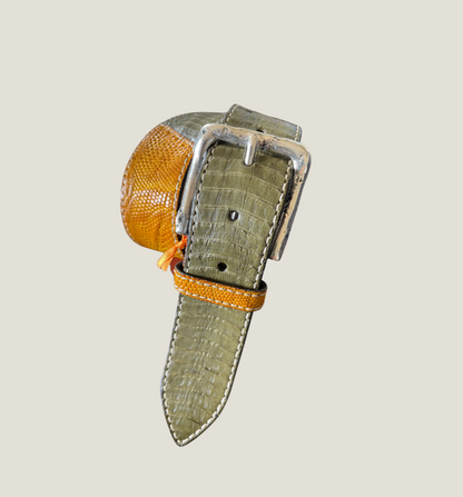 Python Kobra Patch Gürtel 4 cm breit 90 cm Unisex