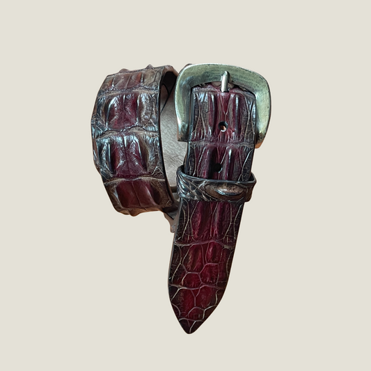 Krokodilleder Gürtel 4 cm breit 90 cm handbemalt |