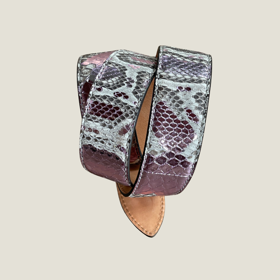 Pythonleder Gürtel 4 cm breit 90 cm Handmade Unisex