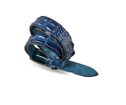 Gürtel Krokodilleder 3,5 cm breit 95 cm Unisex handgemacht Italien