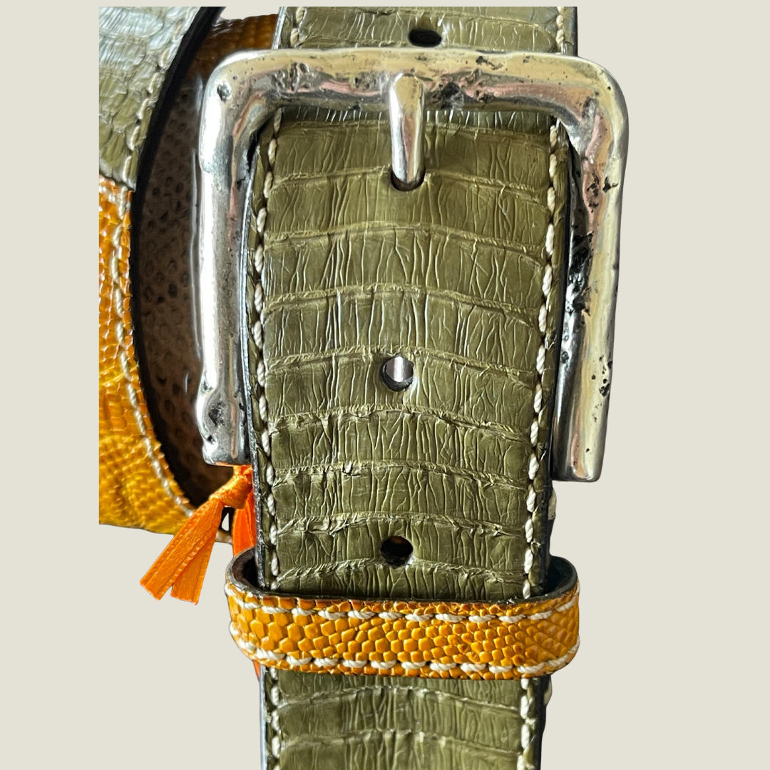 Python Kobra Patch Gürtel 4 cm breit 90 cm Unisex