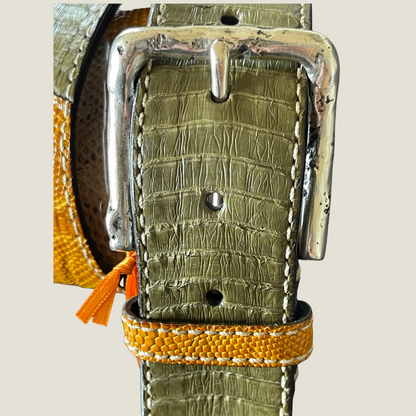 Python Kobra Patch Gürtel 4 cm breit 90 cm Unisex