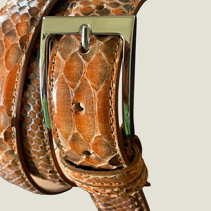 Pythonleder Gürtel 3,5 cm breit Handgefertigt Italien