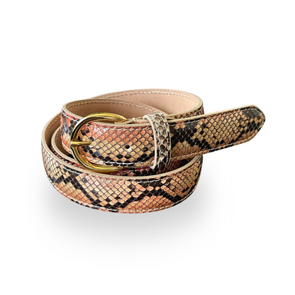 Pythonleder Gürtel 3 cm breit handgefertigt in Italien