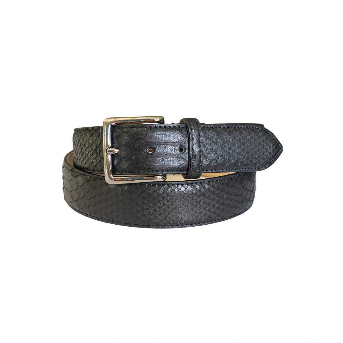 Pythonleder Gürtel 4 cm breit Unisex Handarbeit Italien