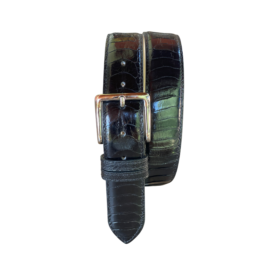 Straußenleder Gürtel 4 cm breit handbemalt Unisex