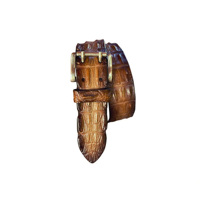 Post & Co Krokodilleder Gürtel Handbemalt 4,5 cm breit 90 cm Unisex