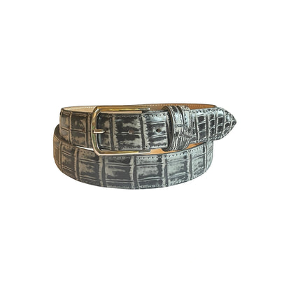 Alligatorleder Gürtel 3,5 cm breit handarbeit Unisex