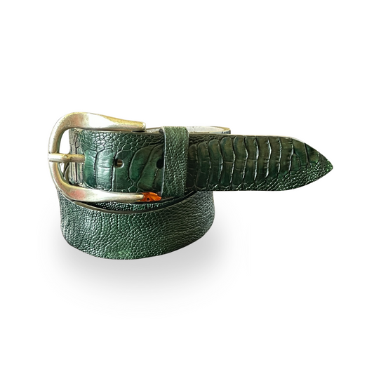 Straußenleder Gürtel 3,5 cm breit 95 cm Unisex Handarbeit Made in Italien