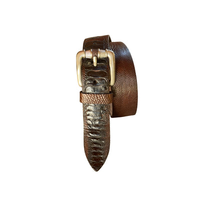 Gürtel Straußenleder 4 cm breit 90 cm Handbemalt