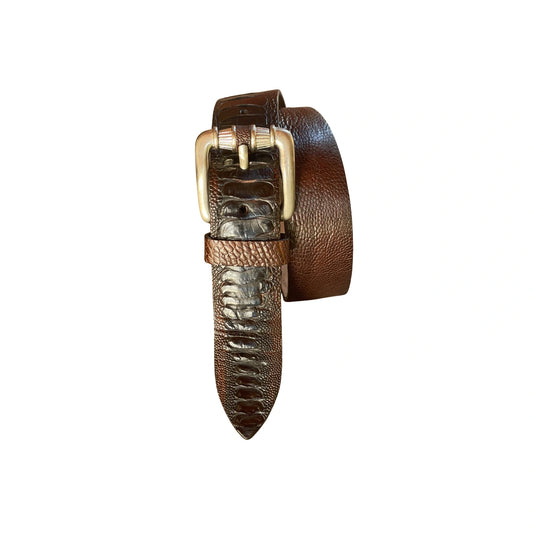 Gürtel Straußenleder 4 cm breit 90 cm Handbemalt