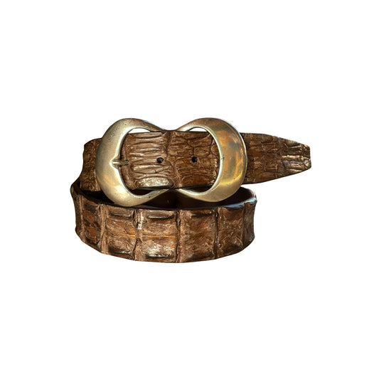 Krokodilleder Gürtel 4 cm breit 90 cm Unisex Handbemalt