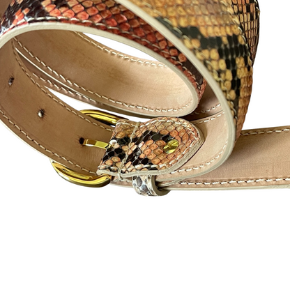 Pythonleder Gürtel 3 cm breit handgefertigt in Italien