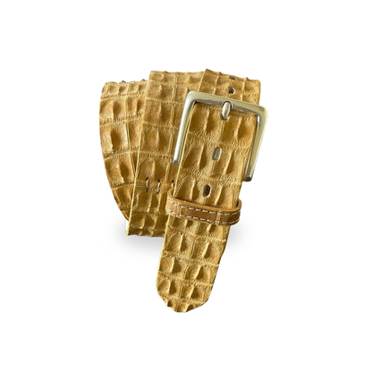 Gürtel Krokodilleder 4 cm breit Unisex Handmade in Italien