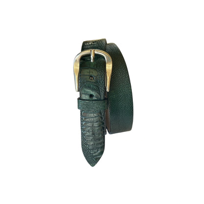 Straußenleder Gürtel 3,5 cm breit 95 cm Unisex Handarbeit Made in Italien