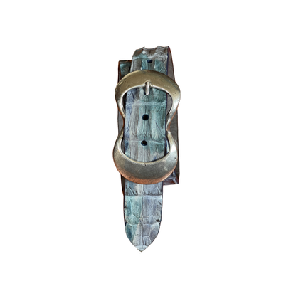 Gürtel echt Krokodilleder 4 cm breit 100 cm Handbemalt