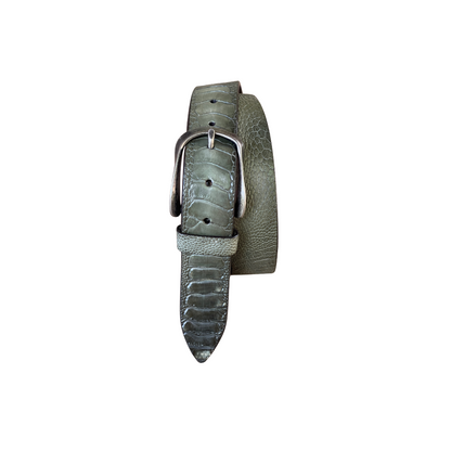 Straußenleder Gürtel 3,5 cm breit handbemalt Unisex