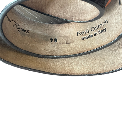 Straußenleder Gürtel 4 cm breit 90 cm Unisex Handgemacht Italien