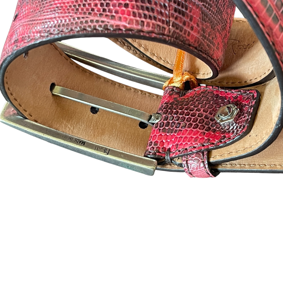 Echsenleder Gürtel 4 cm breit 95cm Unisex Handgemacht in Italien