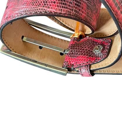 Echsenleder Gürtel 4 cm breit 95cm Unisex Handgemacht in Italien