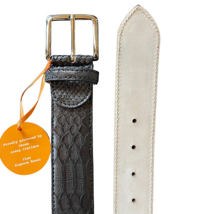 Pythonleder Gürtel 4 cm breit Unisex Handarbeit Italien
