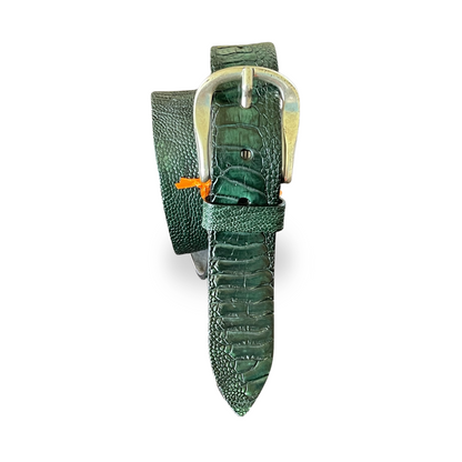 Straußenleder Gürtel 3,5 cm breit 95 cm Unisex Handarbeit Made in Italien