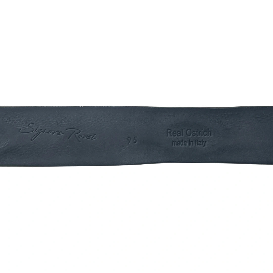 Straußenleder Gürtel 4 cm breit 90 cm Unisex Handgemacht Italien