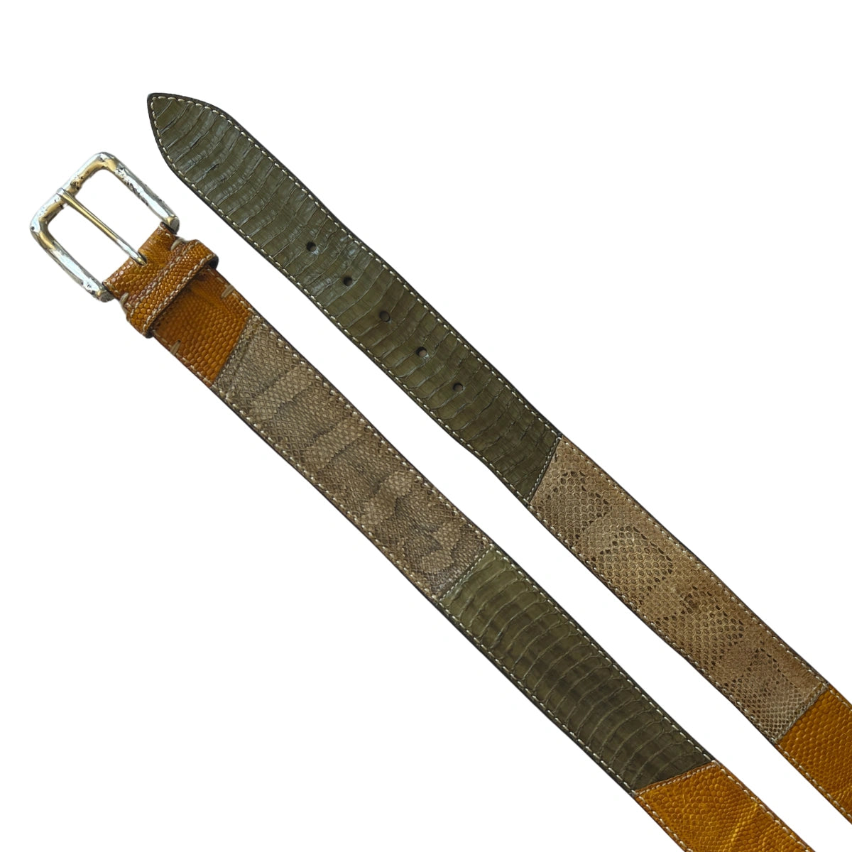 Python Kobra Patch Gürtel 4 cm breit 90 cm Unisex