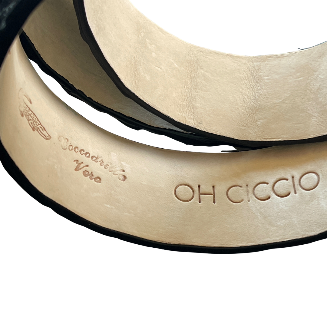 Krokodilleder Gürtel 4 cm breit Unisex handgefertigt Italien