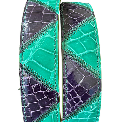 Alligatorleder Gürtel Patch 3 cm breit handgefertigt in Italien