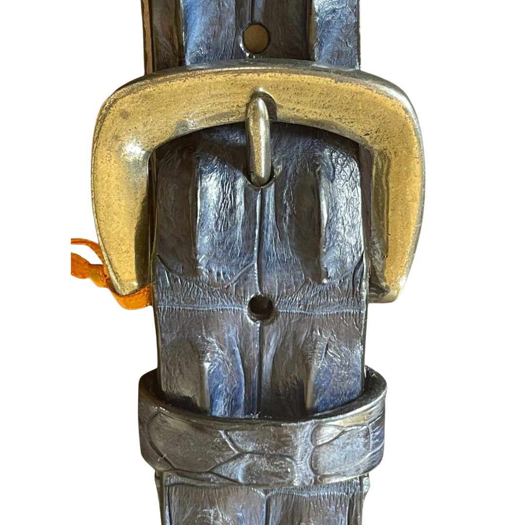 Krokodilleder Gürtel 3,5 cm breit 90 cm handgefertigt