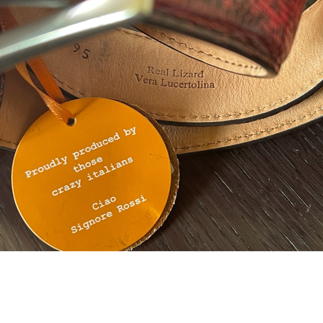 Echsenleder Gürtel 4 cm breit 95cm Unisex Handgemacht in Italien