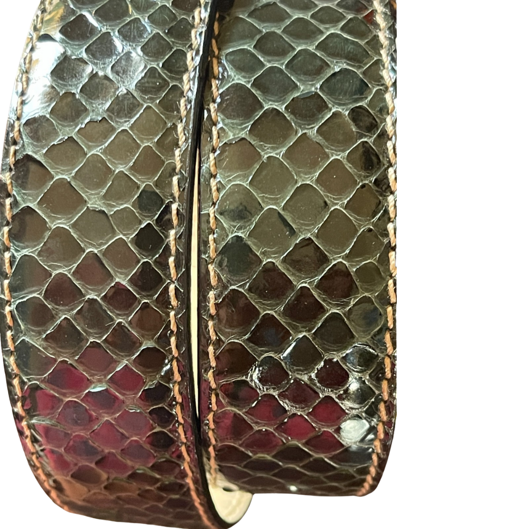 Pythonleder Gürtel 3,5 cm breit Handgefertigt in Italien