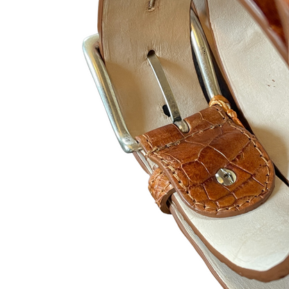 Krokodilleder Gürtel 4 cm breit Unisex Handgefertigt