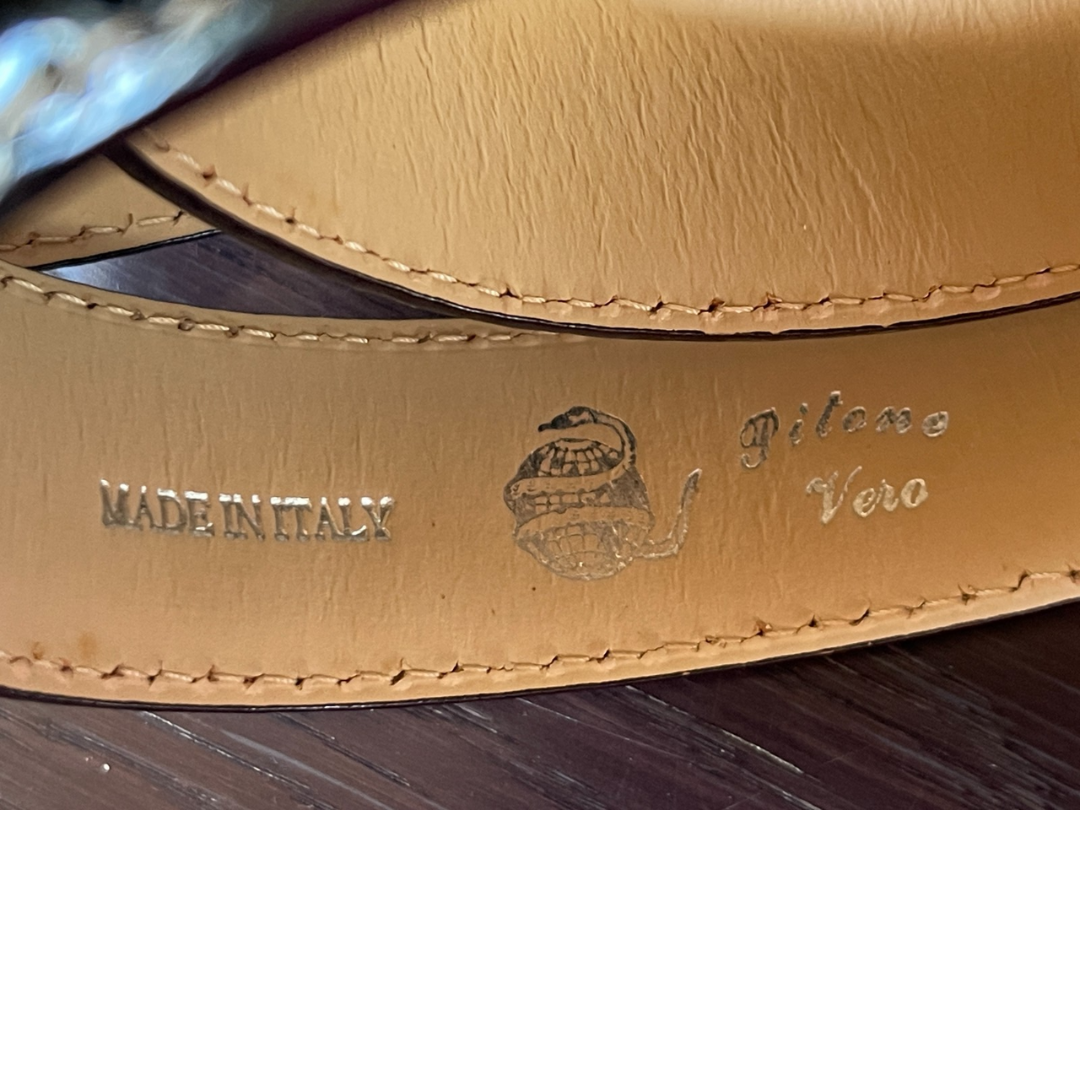 Pythonleder Gürtel 3,5 cm breit Handgefertigt in Italien