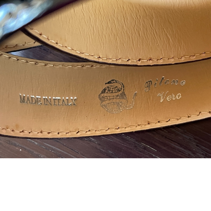 Pythonleder Gürtel 3,5 cm breit Handgefertigt in Italien