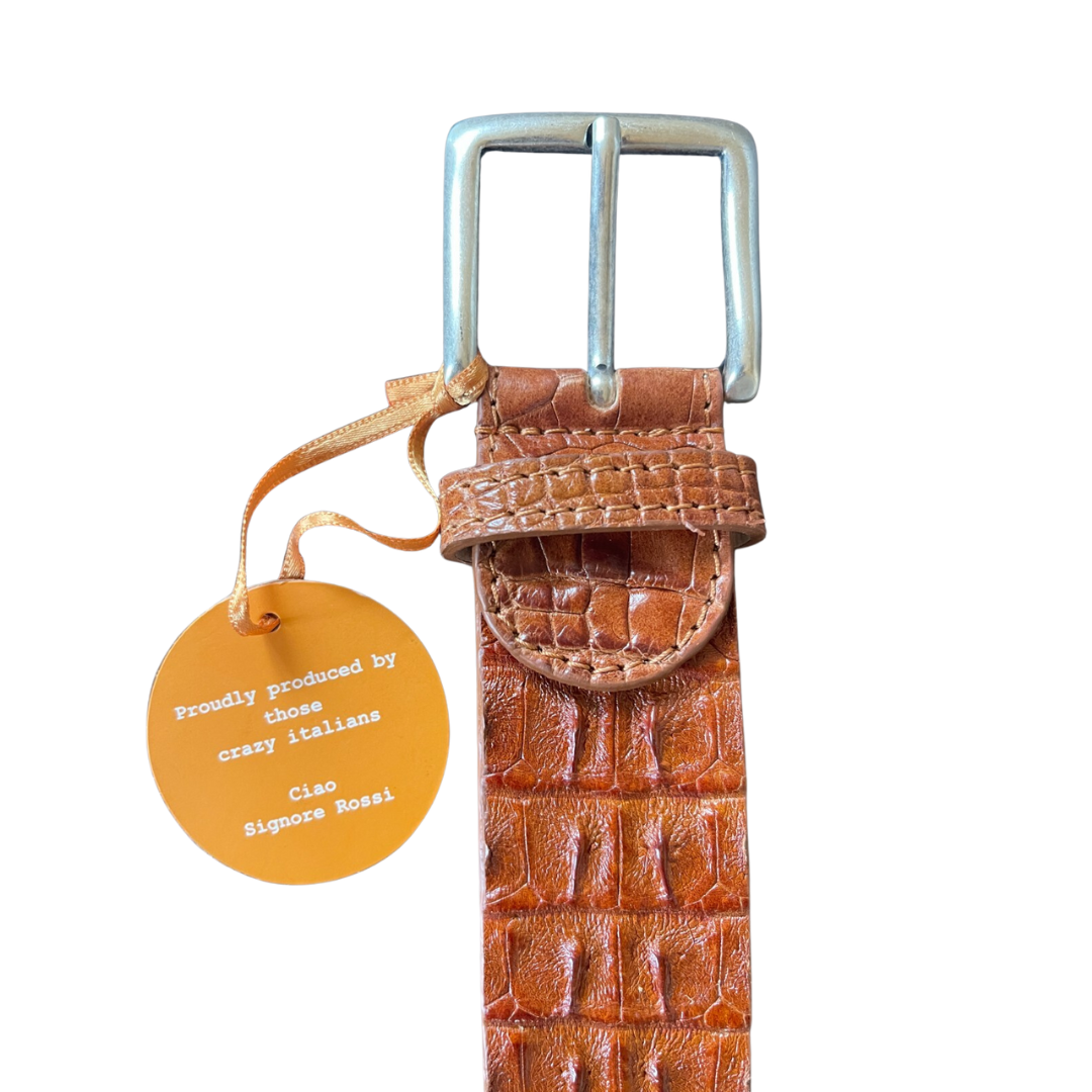 Krokodilleder Gürtel 4 cm breit Unisex Handgefertigt